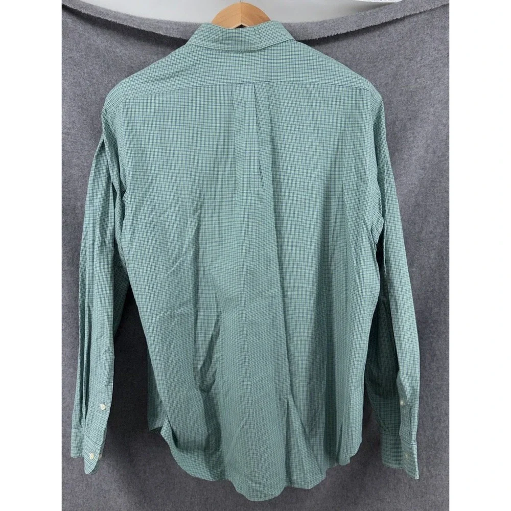 Polo Ralph Lauren 16.5 Large Long Sleeve Green Blue Plaid Button Down Classic